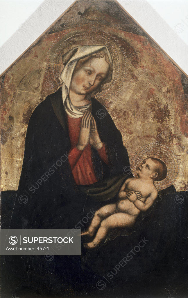 Stock Photo: 457-1 Madonna with the Child  Francesco di Gentile da Fabriano (ca.1370-1427 Italian) Oil on wood panel Santa Maria dei Servi, Padua, Italy