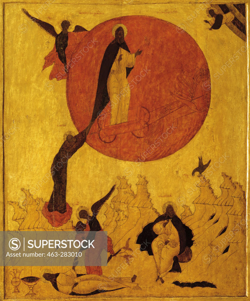 Stock Photo: 463-283010 Ascension of Elijah / Russian Icon