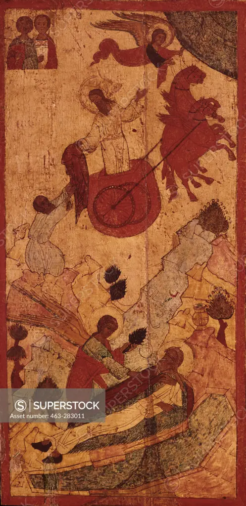 Ascension of Elijah/ Russian Icon/ c17th