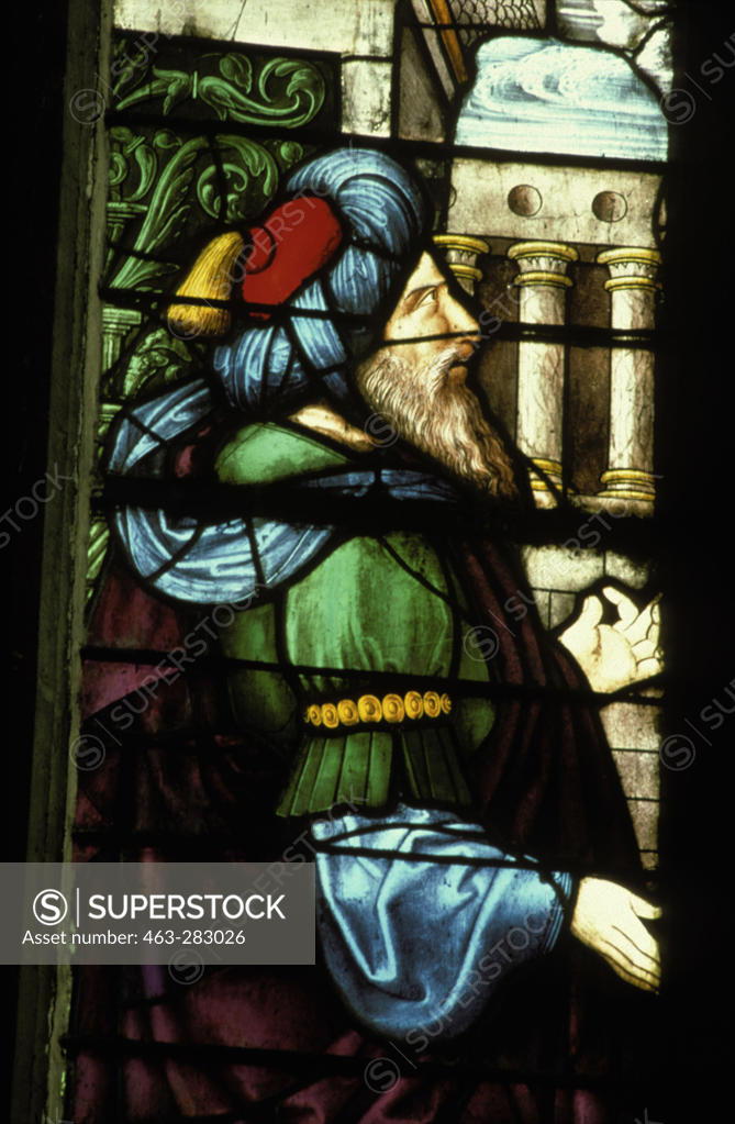 Stock Photo: 463-283026 Auch cathedral / Isaiah / stained glass.