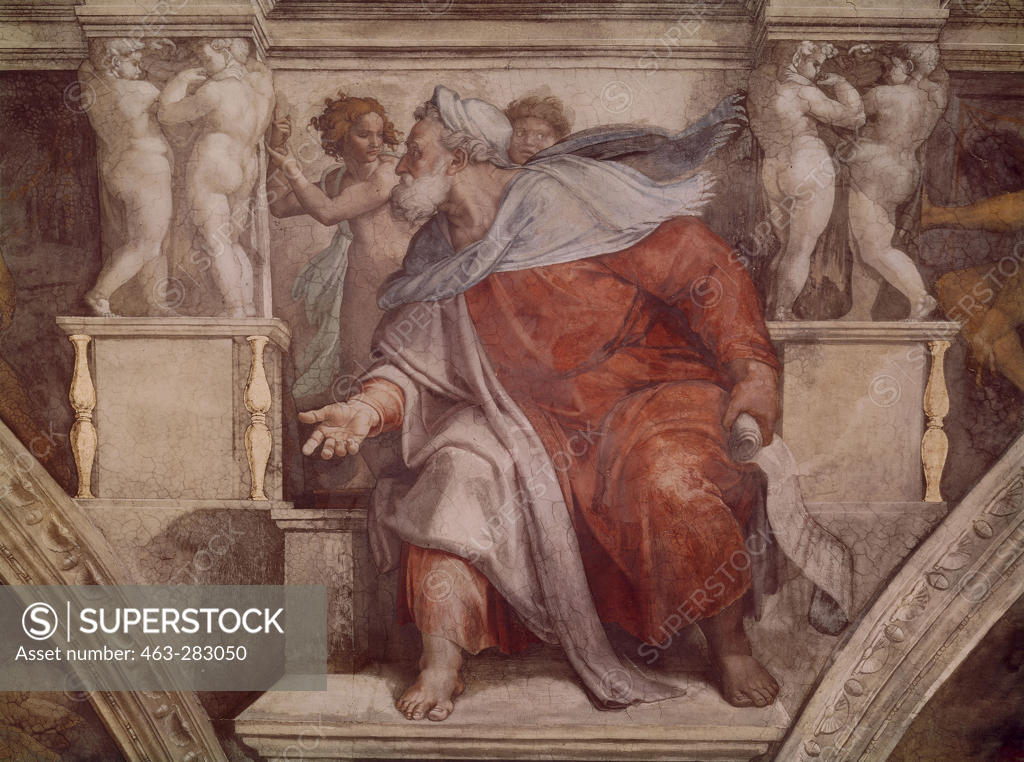 Stock Photo: 463-283050 Michelangelo / Ezekiel / fresco c.1510