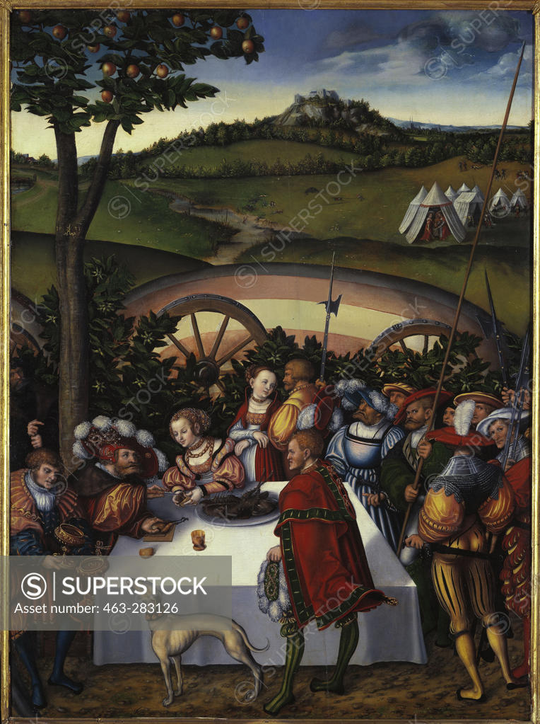 Stock Photo: 463-283126 Cranach t.E/Judith at Holofernes' table
