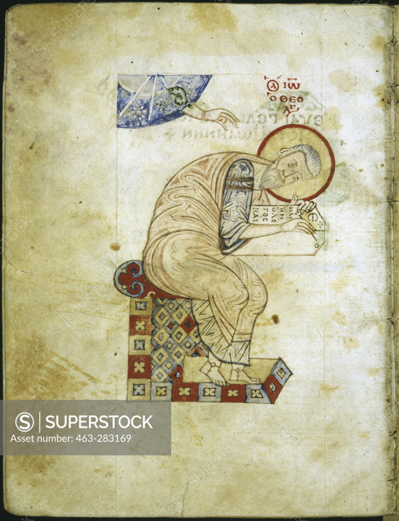 Stock Photo: 463-283169 Evangelist John / Byzantine book illus.