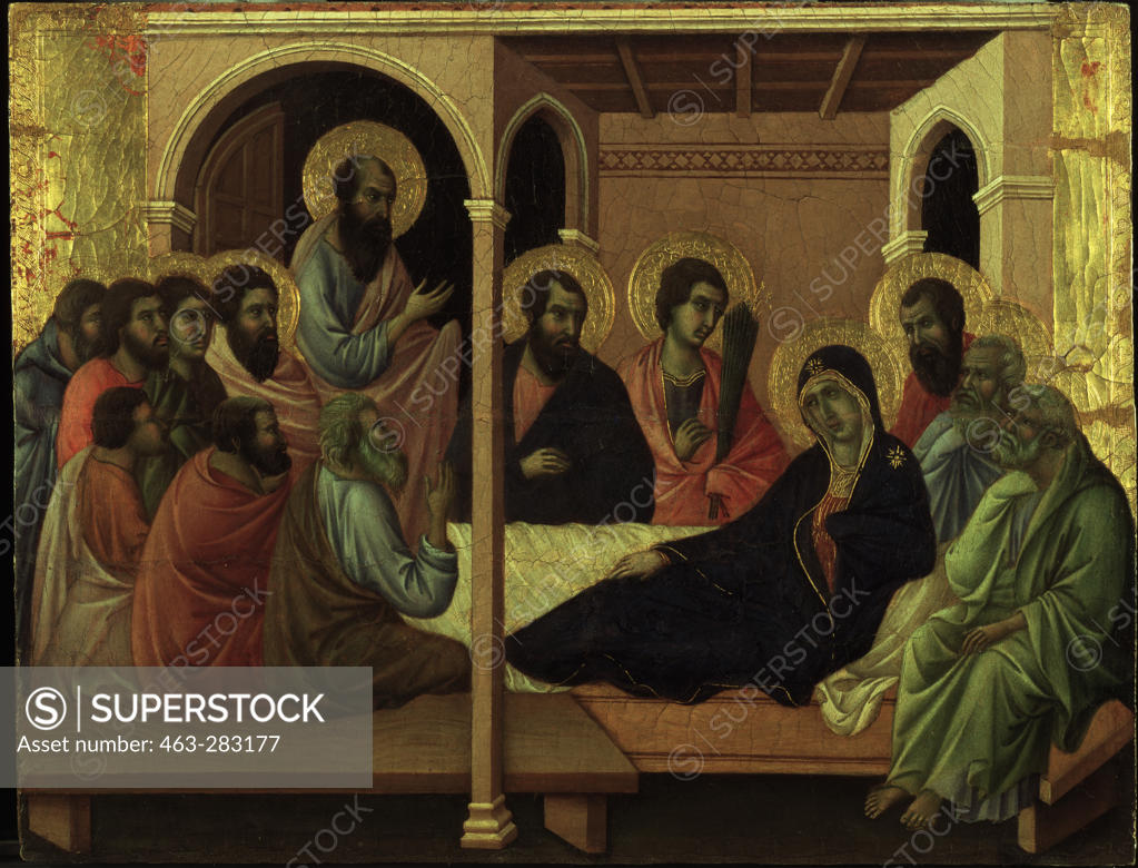 Stock Photo: 463-283177 Departure of Mary from Apostles / Duccio