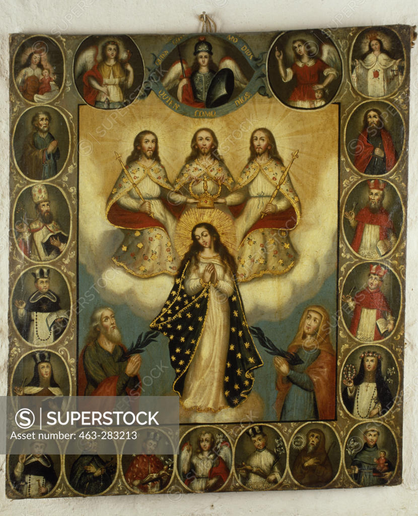 Stock Photo: 463-283213 Coronation of Mary / Peru / C17th/18th