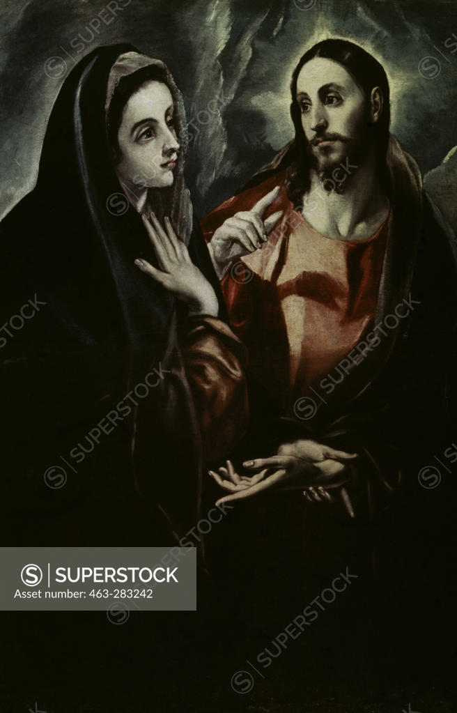 Stock Photo: 463-283242 El Greco / Christ bids farewell to Mary