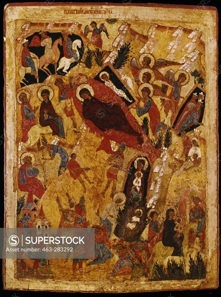 Stock Photo: 463-283292 Birth of Christ / Russian icon