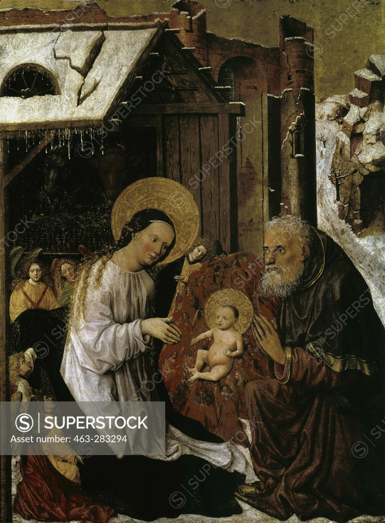 Stock Photo: 463-283294 Master of Munich Mary Panel/ Christ Birt