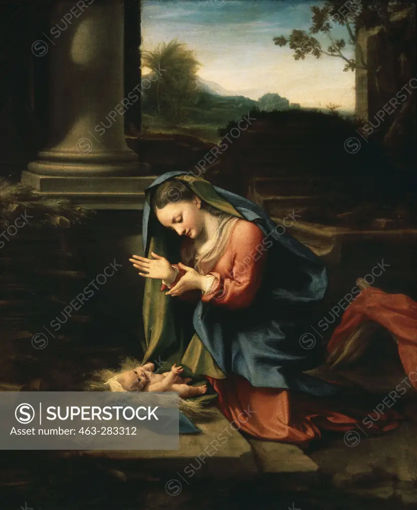 Correggio / Mary adoring Christ