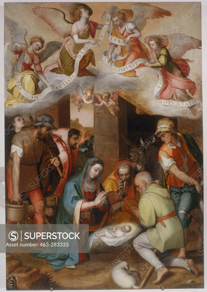 Stock Photo: 463-283333 Adoration of Shepherds / M.Venusti