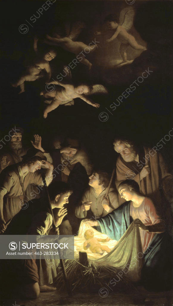 Stock Photo: 463-283334 G.v.Honthorst, Adoration of the Shepherd