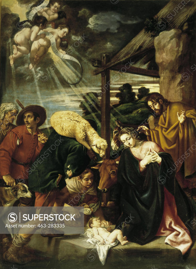 Stock Photo: 463-283335 P.Orrente, Adoration of the Shepherds