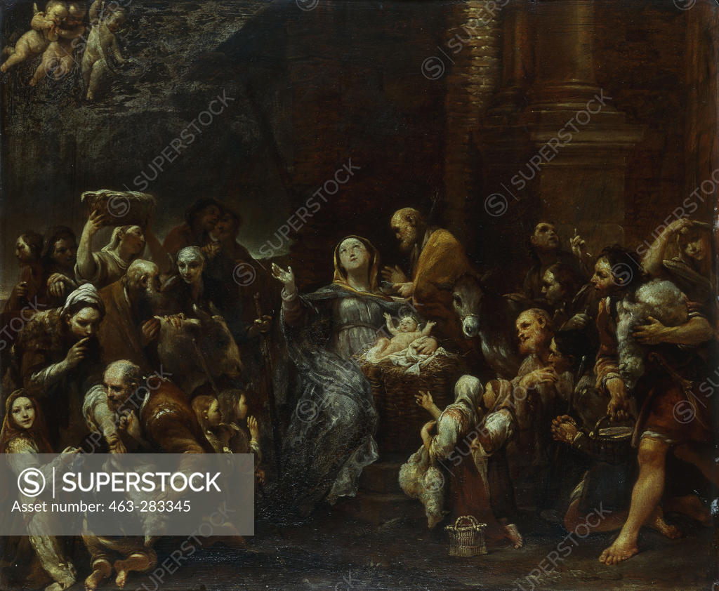 Stock Photo: 463-283345 C.W.E.Dietrich / Adoration of Shepherds