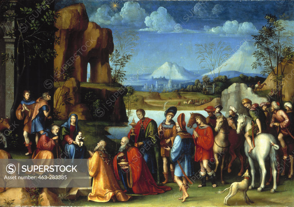 Stock Photo: 463-283385 Adoration of the Kings / Francia / 1500
