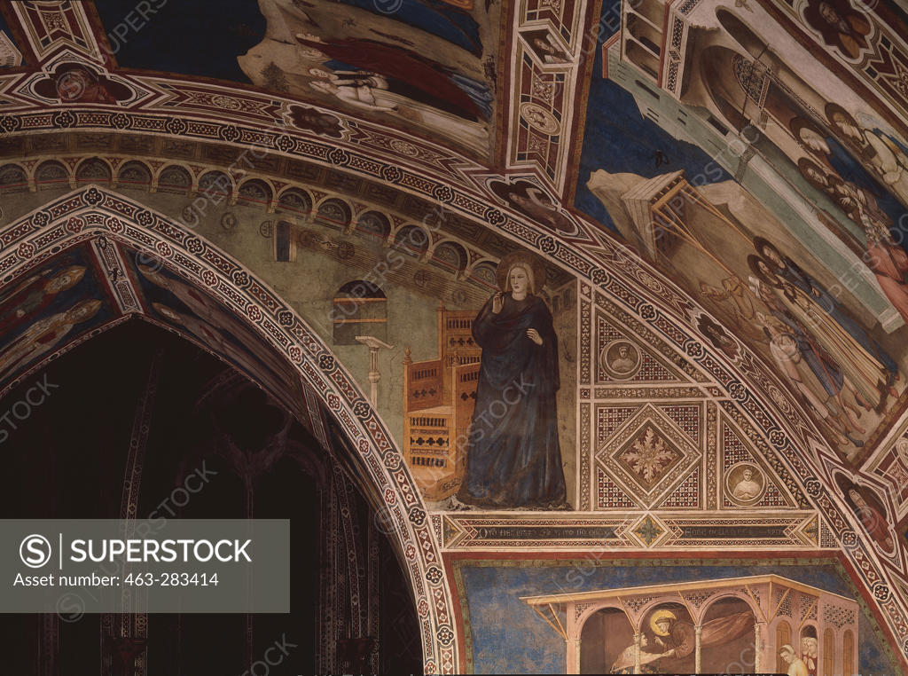 Stock Photo: 463-283414 Giotto School / Annunciation, Mary