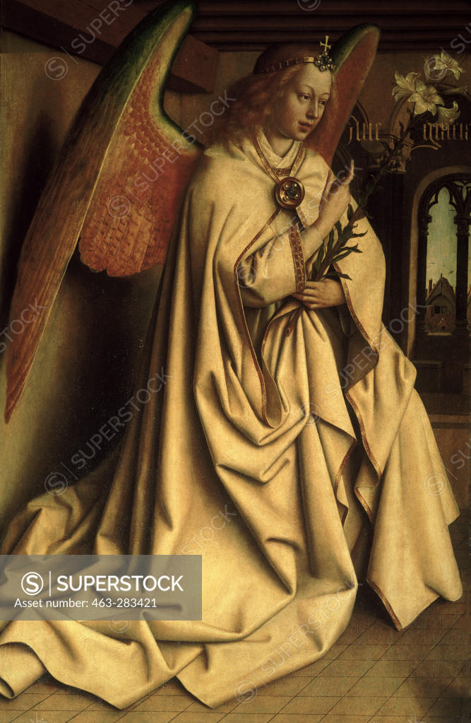 Stock Photo: 463-283421 Jan v.Eyck, Ghent Altar, Angel / 1432