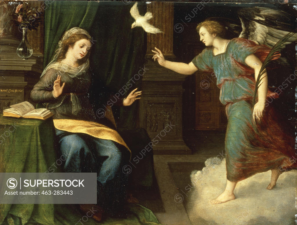 Stock Photo: 463-283443 M.Coxie / Annunciation to Mary / C16th