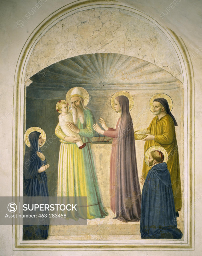 Stock Photo: 463-283458 Fra Angelico /Present.in th.Temple/ C15