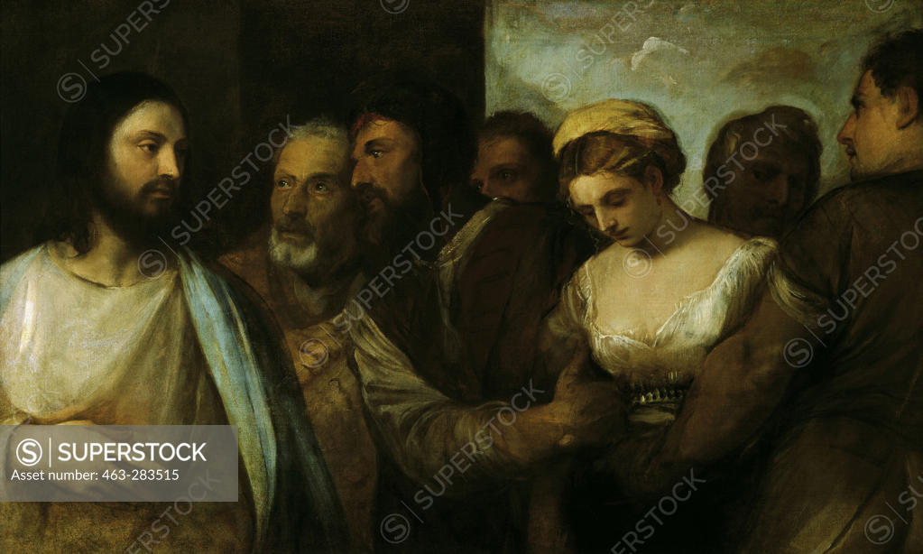 Stock Photo: 463-283515 Titian / Christ and the adultress