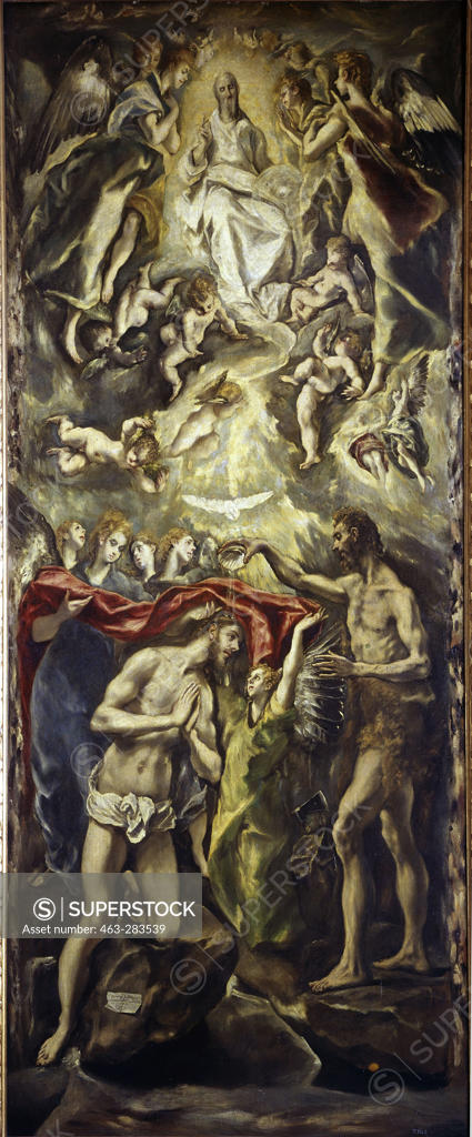 Stock Photo: 463-283539 El Greco / Baptism of Christ / 1596