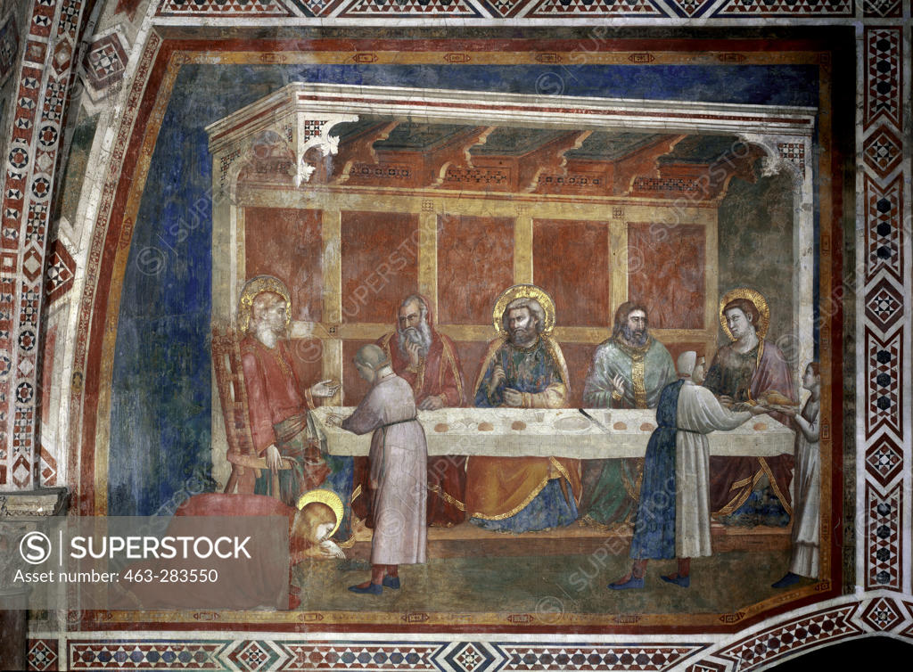 Stock Photo: 463-283550 House of th.Pharisee / Fresco / c.1320