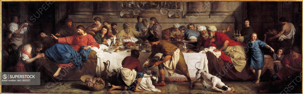 Stock Photo: 463-283557 P.Subleyras / Meal in the house of Simon