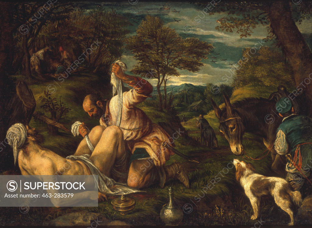 Stock Photo: 463-283579 The Good Samaritan / Bassano / 1575/80