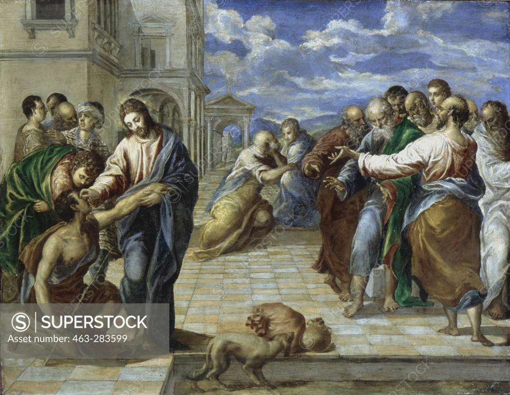 Stock Photo: 463-283599 El Greco / Christ healing the Blind