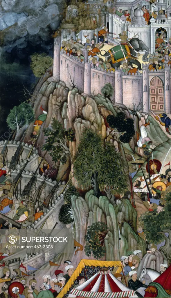 Akbar's Troops Besiege Ranthambhor, the Fortress of Rai Surjan Hada Indian Art Victoria & Albert Museum, London 