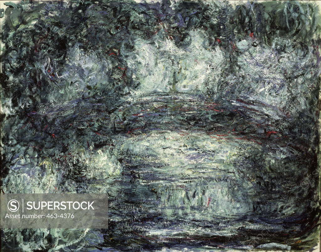 Stock Photo: 463-4376 Le Pont Japonais  1919 Claude Monet (1840-1926 French)  Oil on canvas Musee Marmottan, Paris, France  