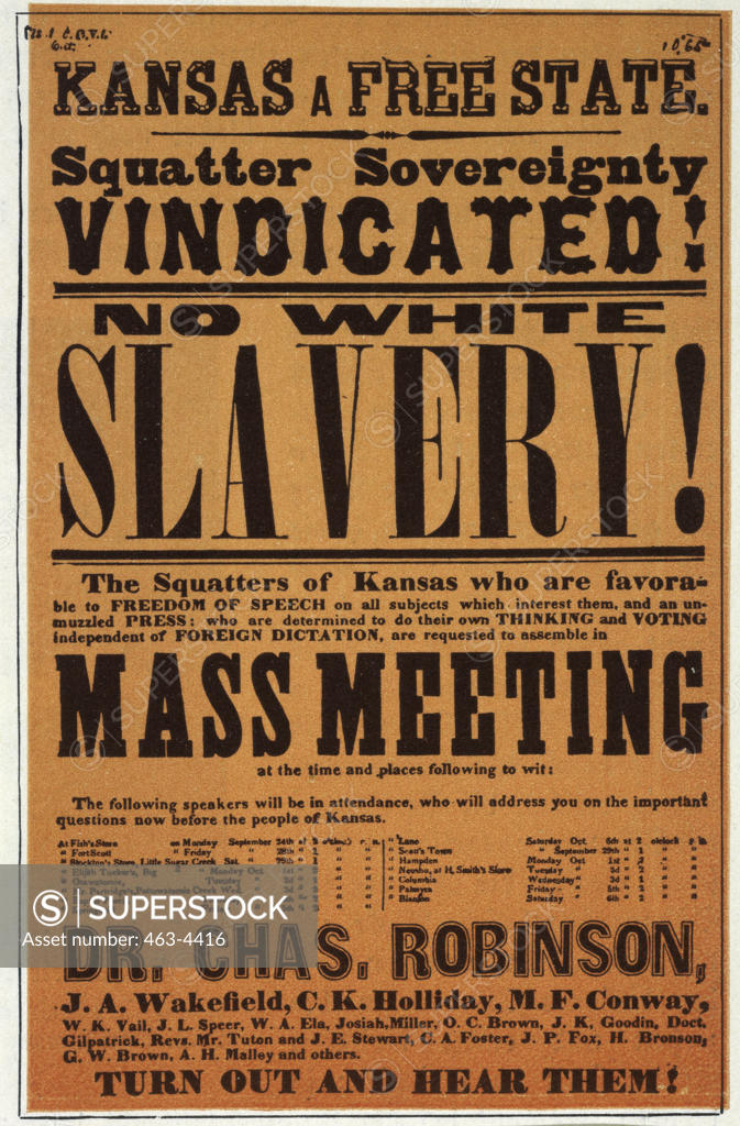 Stock Photo: 463-4416 Appeal to the Defense of the Right of Self-Determination of Farmers, 1856 American History 