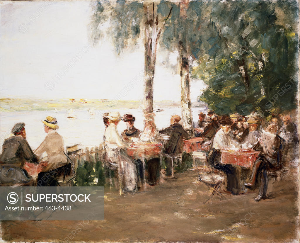 Stock Photo: 463-4438 Restaurant by a Lake  1915 Max Liebermann (1847-1935 German) Oil on canvas Picture Gallery of the Pomeranian Foundation
