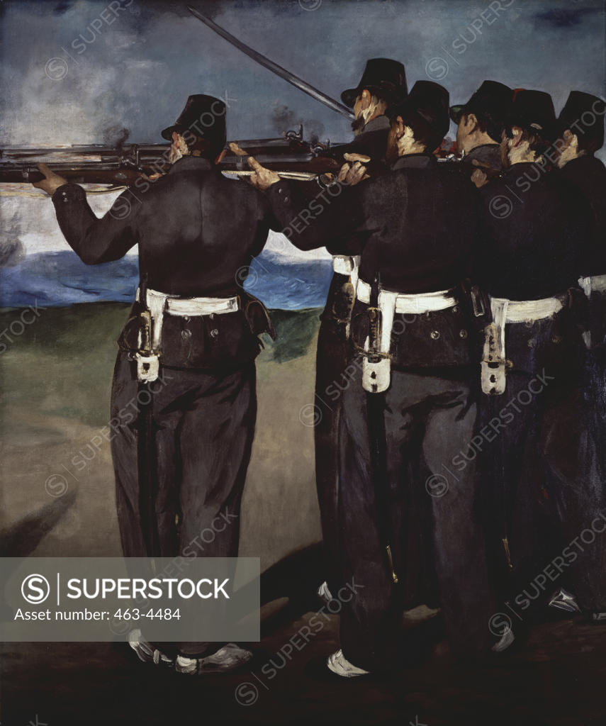 Stock Photo: 463-4484 The Firing Squad (Fragment from the Execution of Emperor Maximilian) 1867/68 Edouard Manet (1832-1883 French) Oil on canvas National Gallery, London, England