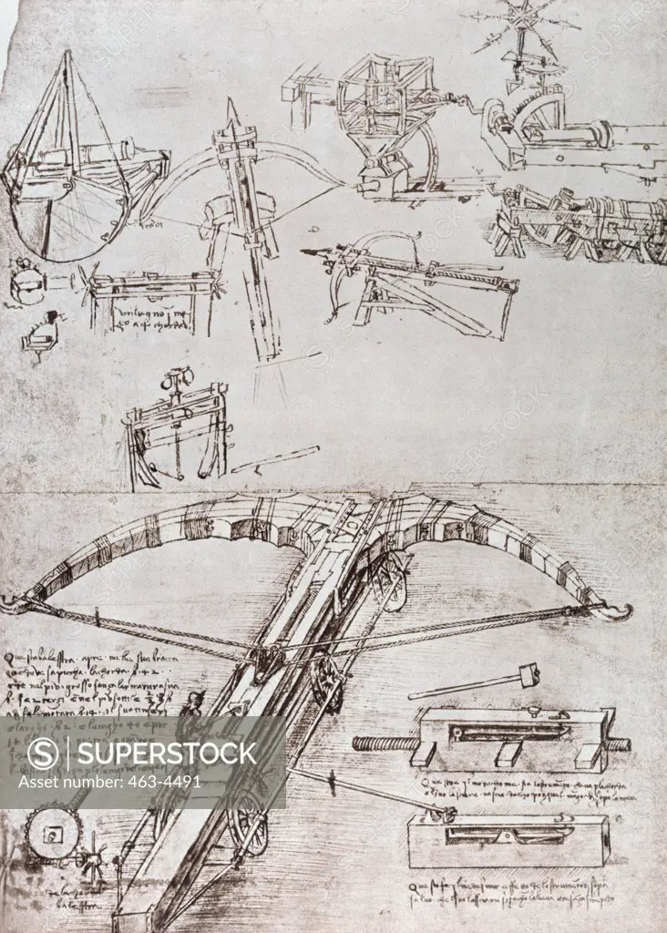 Giant Catapult C. 1485-8 Leonardo da Vinci (1452-1519 Italian) Pen & Ink