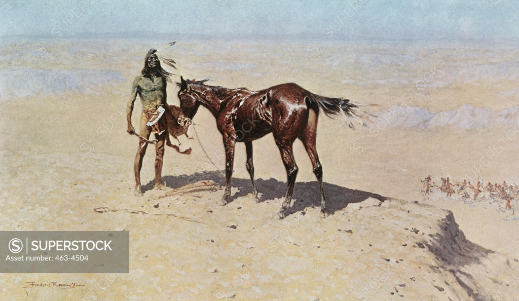Stock Photo: 463-4504 Ridden Down 1905 Frederic Remington (1861-1909 American) Amon Carter Museum, Fort Worth, Texas