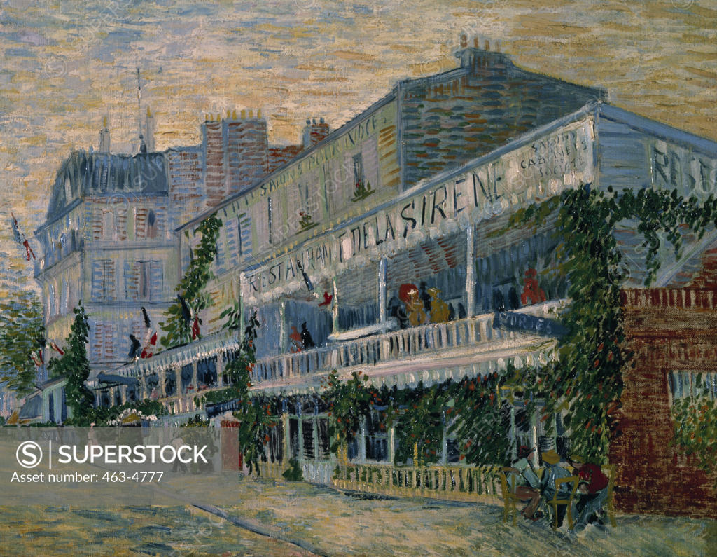 Stock Photo: 463-4777 Restaurant De La Sirene at Asnieres,  Vincent van Gogh,  oil on canvas,  France,  Paris,  Musee d'Orsay,  1887