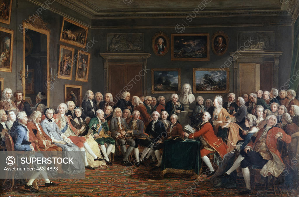 Stock Photo: 463-4893 Soiree At Mme. Geoffrin's Anicet Charles G. Lemonnier (1743-1824 French)