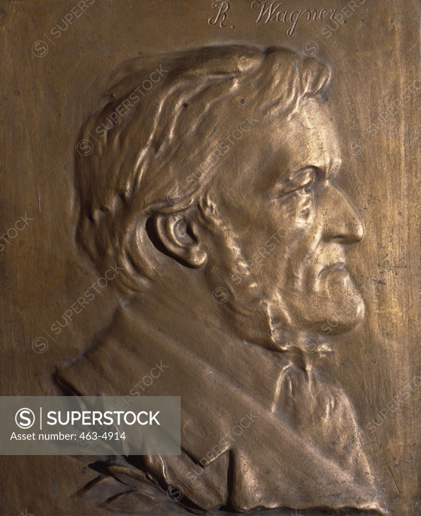 Stock Photo: 463-4914 Portrait of Richard Wagner,  relief,  artist unknown,  1910