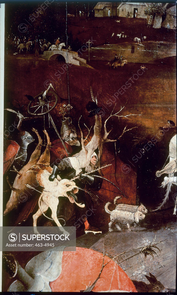 Stock Photo: 463-4945 Temptation of St. Anthony - Detail Hieronymus Bosch (ca.1450-1516 Netherlandish) Oil On Wood Panel Museu Nacional de Arte Antigua, Lisbon, Portugal