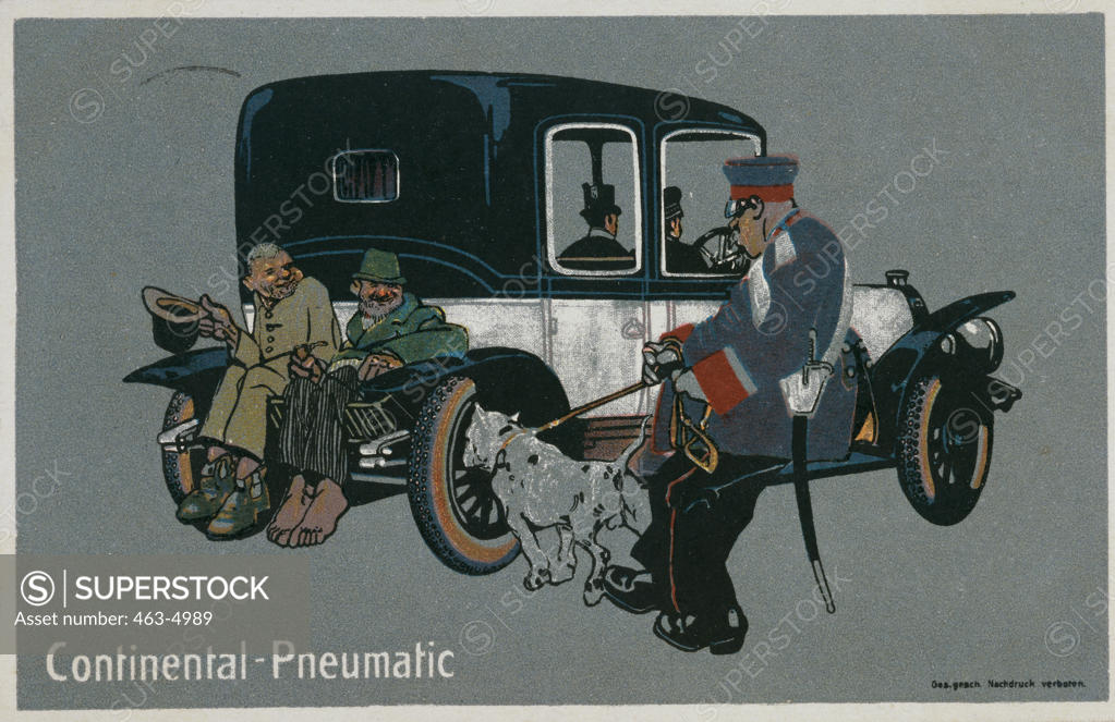 Stock Photo: 463-4989 Continental - Pneumatic  1917 Artist Unknown Color Lithograph