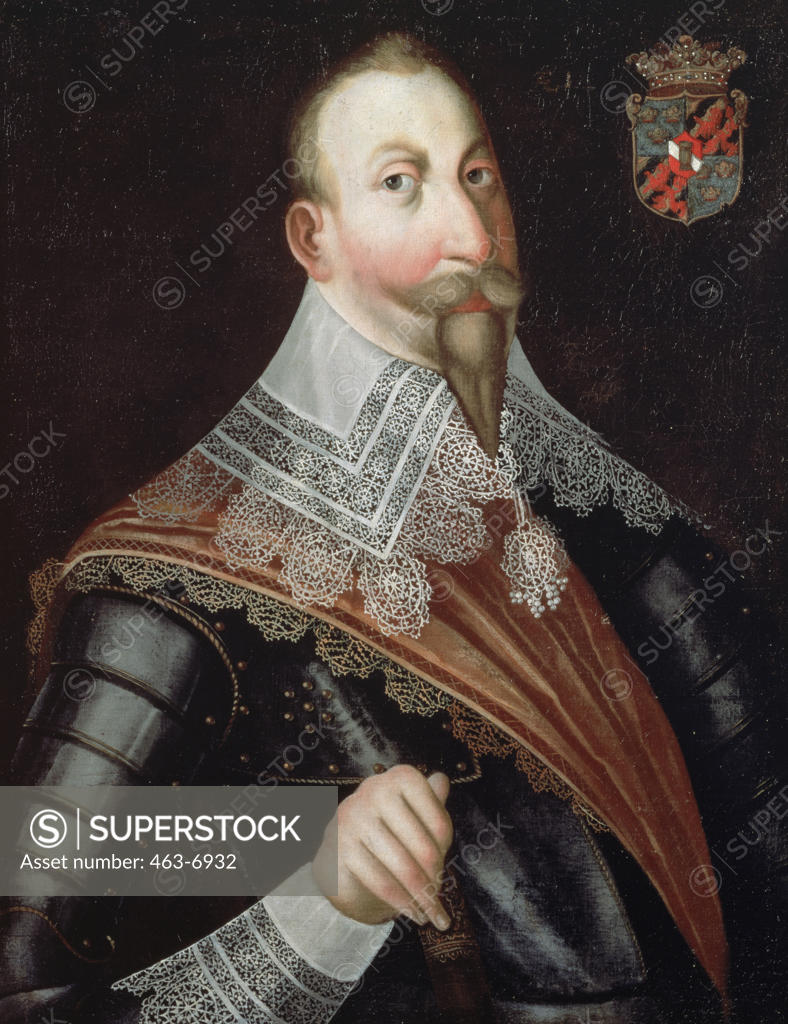Stock Photo: 463-6932 Portrait Of Gustavus II Adolphus, King Of Sweden German School Oil On Canvas Ambras Castle, Innsbruck, Austria