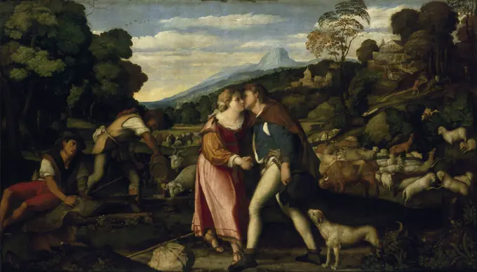 Palma Vecchio, Jacob and Rachel