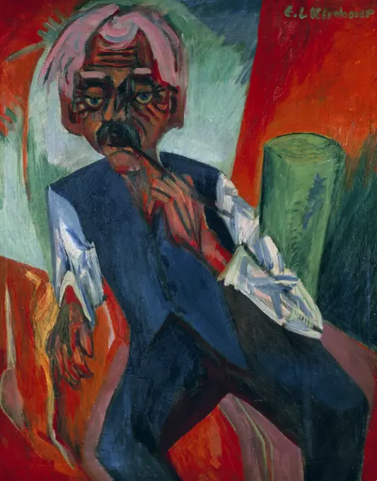 Alter Bauer,  by Ernst Ludwig Kirchner,  (1880-1938),  Germany,  Munich,  Stadtmuseum