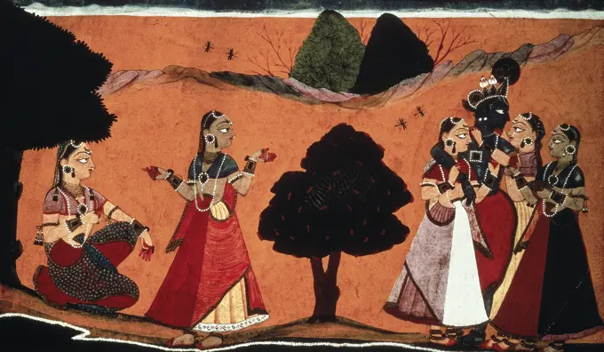 Rahda And Krishna  Indian Art(- ) Gouache