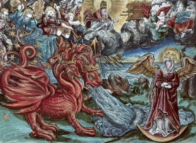 Revelations: Seven-Headed Dragon Lucas Cranach The Elder (1472-1553/German) 