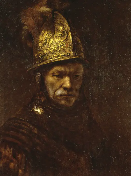 Man in the Golden Helmet Rembrandt (School of) 17th Century Gemaldegalerie, Dahlem-Berlin, Germany 