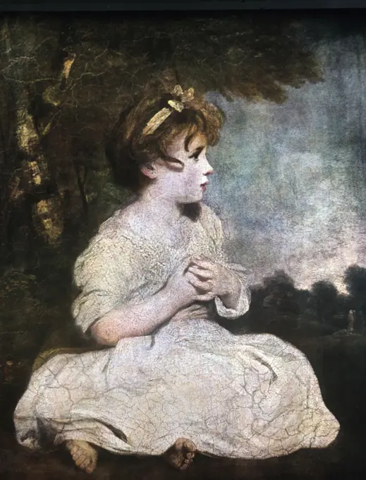 The Age of Innocence by Joshua Reynolds,  1723-1792 British,  oil on canvas,  circa 1788