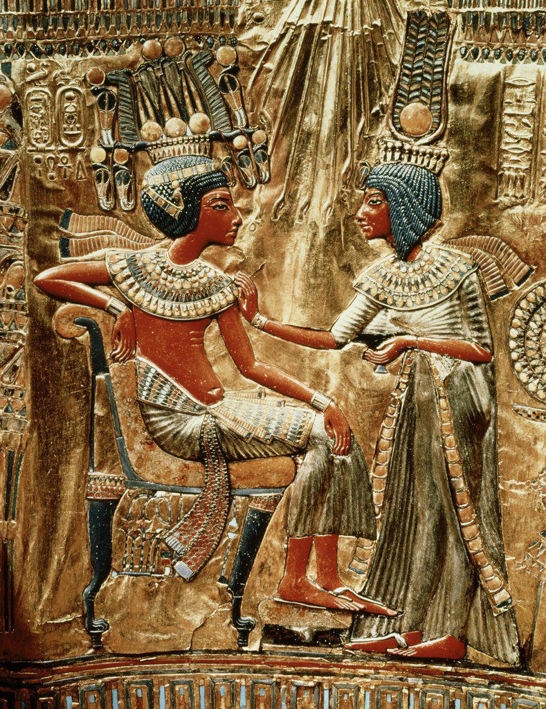 Tutankhamen: Throne 1342 B.C. Egyptian Art Egyptian National Museum, Cairo, Egypt 