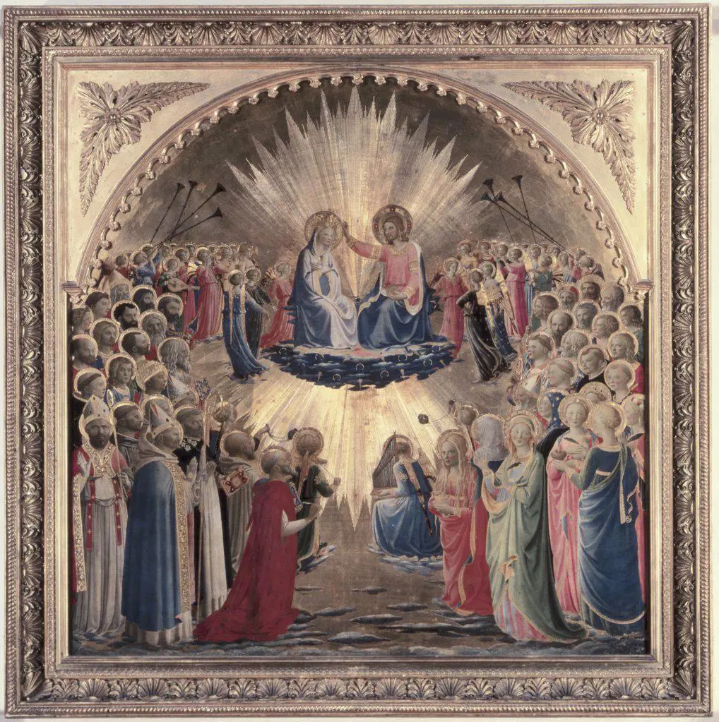 Coronation of the Virgin  1440 Fra Angelico (ca.1395-1455 Italian) Tempera on board Galleria degli Uffizi, Florence, Italy