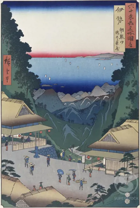Ise Province, Arama Hills From "Famous Views in the Sixty Odd Provinces"  1853  Ando Hiroshige (1797-1858/Japanese) Woodblock print Culver Pictures Inc. 